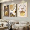 Modern Rose Gold Wall Art, Large, Framed, 3 Pieces, 24x36in