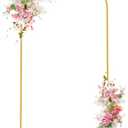 Wokceer 6.6 FT Wedding Arch Backdrop Stand Gold Metal Chiara Backdrop Stand for Wedding Ceremony Birthday Party Bridal Baby Shower Photo Booth Garden Floral Balloon Arch Decoration (6.6 x 3.3 FT (HxW))