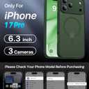 6 x Magnetic Shockproof for iPhone 17 Pro Case,Upgraded[Camera Protection][Compatible with Magsafe][Non-Slip][Mil-Grade Protection] Slim Translucent Matte Phone Case for iPhone 17 Pro,Forest Green