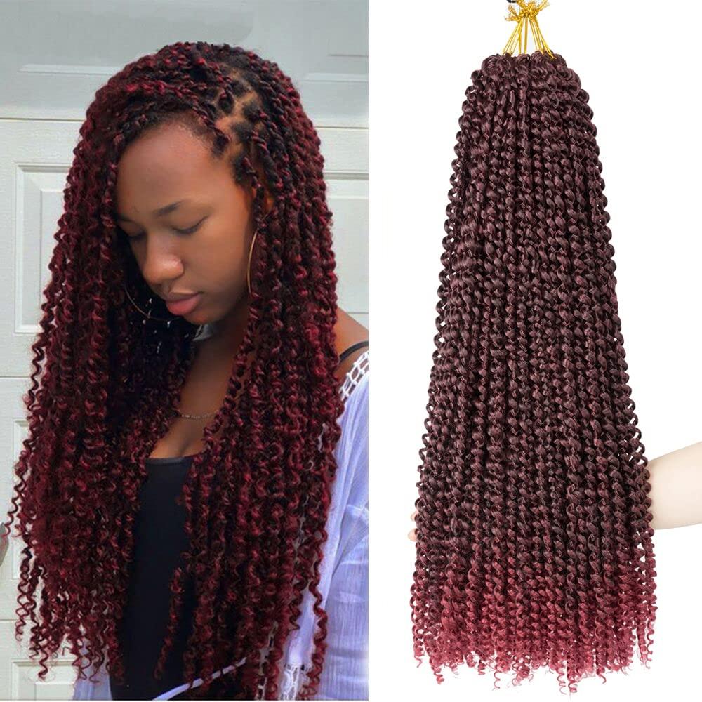 Passion Twist Hair 30 Inch 8 Packs Water Wave Crochet Hair Passion Twist Crochet Hair for Black Women Long Bohemian Braiding Hair Extensions Spring Twists Hair(30 Inch,1B/Bug)