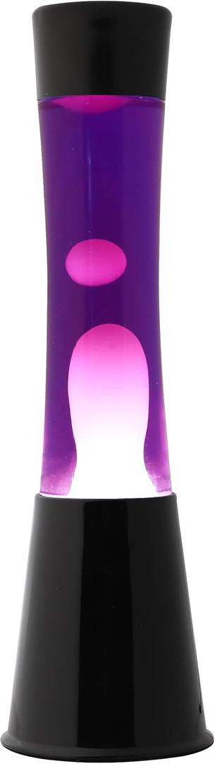 ITOTAL - Lamp Magma with Internal Beautiful Colors, Colored Bubbles and Hypnotic Wax US Plug (Purple & Pink Black Base)
