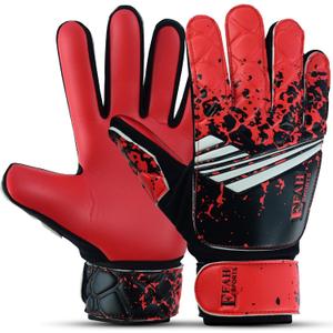 EFAH SPORTS Soccer Goalkeeper Gloves for Kids Boys Children Youth Football Goalie Gloves with Super Grip Protection Palms (Size 4 Suitable for 6 to 9 Years Old, Red)