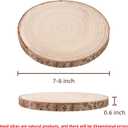 Maputune 8 Pcs 7-8 in Large Unfinished Wood Slices for Centerpieces, Natural Rustic Wooden Plate for DIY Craft, Round Wood Chips for Signage Painting Wedding Party Christmas Decor