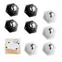 2 x Mini self Adhesive Caster: 8 Pcs Wheels for Furniture with Easy Mobility & Stability, Ideal for Kitchen Appliances (Black Hexagon - Three Steel Balls, 8)
