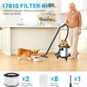2 Pack 17810 Filters Replacement for Craftsman 3 to 4 Gallon General Purpose Wet Dry Vacuum, Part# 9-17810, with 8 Pre-filter Bags & 1 Brush