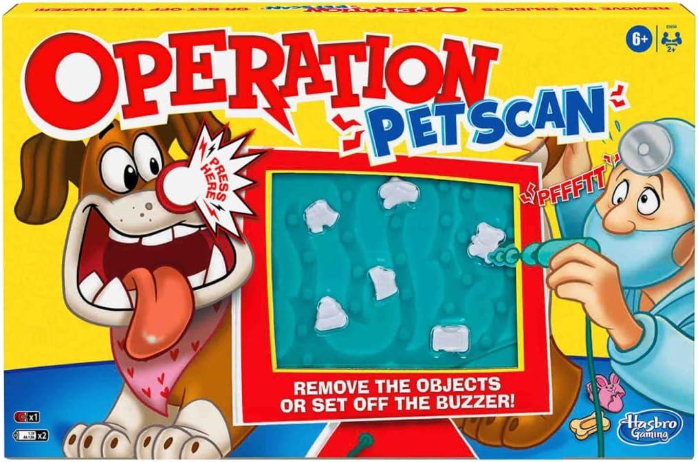 Operation Pet Scan Board Game for 2 or More Players, Kids Ages 6 and Up, with Silly Sounds, Remove The Objects or Get The Buzzer