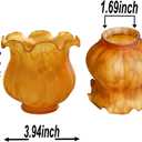 HUIMEIJU Tiffany Pumpkin Flower Blown Glass Accent Table lamp.HMJ6060 (Single-Headed Table lamp)