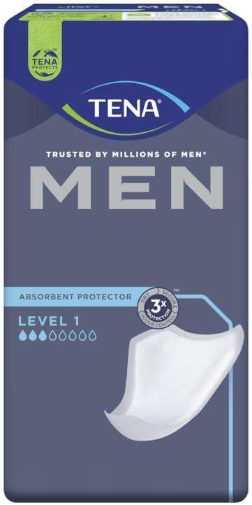 TENA Men Level 1 Incontinence Pads for Men - Light Absorbency, Discreet Daily Protection, Odor Control, 24 Count