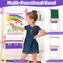 Art Easel for Kids 4-8,Kids Easel with Paper Roll and Art Supplies,Toddler Toys Ages for 5-7,Toddler Drawing Board Learning Eductional Toys for 4 5 6 7 8 Year Old Boy Girls Birthdays Gifts