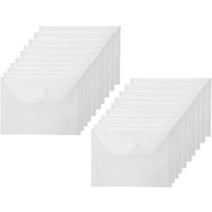 4x6 Plastic Envelopes Hook Loop Closure Coupon Receipt Storage Holder 20 Pack