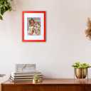 wyooxoo 9x12 Picture Frame Made of Solid Wood Photo Frame Display Pictures 6x8 with Mat or 9x12 Without Mat Colorful Frame For Table top Display or Wall, Red, 1 Pack