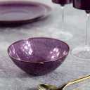 12 oz Purple/Gold Rim Hammered Bowls - Disposable Plastic Catering and Party Bowls - Case of 1200