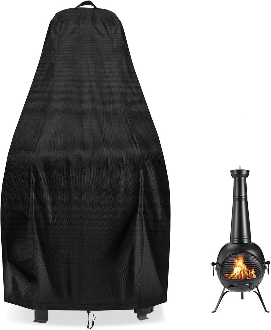 Chiminea Cover for SINGLYFIRE Prairie Outdoor Chiminea, Waterproof Outdoor Fireplace Fire Pit Cover- 20"D x 54.5"H