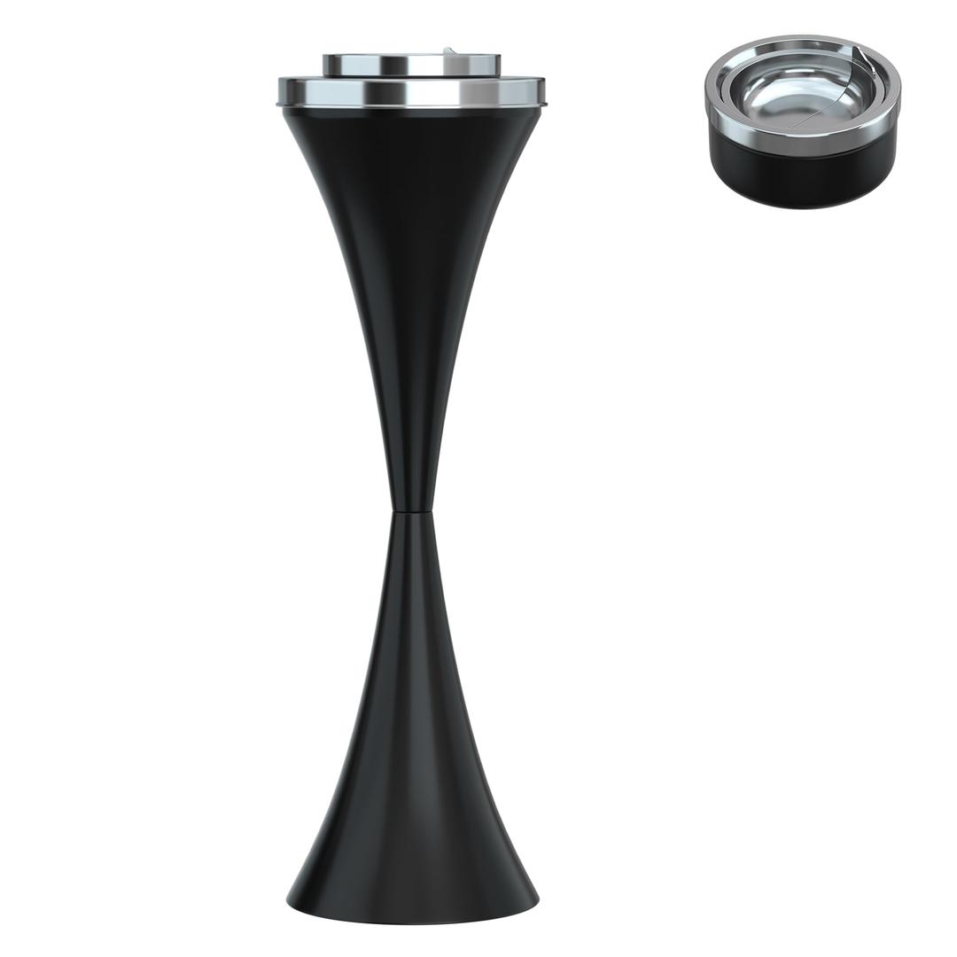 RELIANCER Floor Standing Ashtray w/Detachable Cigar Container,Stainless Steel Cigarette Ash Tray,Outdoor Self-Cleaning Ash Holder w/Weighted Base,Cigarettes Butt Receptacle Disposal for Home Patio