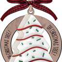 Little Christmas Tree Cakes, Food Ornaments, Wood Cheesecake Ornament, Baking Dessert Cake Ornament, Cute Christmas Ornaments