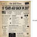 3 x 18th Birthday Decorations for Boys and Girls, Back in 2007 Print, 18th Birthday Card, Vintage Party Poster Supplies Anniversary Centerpiece for Teens, 18 Birthday Decoration