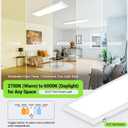 1x4 LED Flat Panel Light,Surface Mount Ceiling Light,5CCT 3000K/3800K/4500K/5200K/6000K Dimmable, 24W/30W/40W 5200LM Smooth Triac Dimming(10-100%), LED Light Fixture for Office Kitchen Garage,White