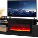 80" Fireplace TV Stand, LED Light Entertainment Center for TVs Up to 90"