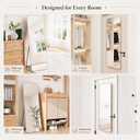 57x20" Full Length Mirror Floor Stand,Over the Door,Wall Mounted Silver