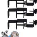 Outside Mounted Blinds Curtain Rod Bracket Attachment, 1.3 - 2 inches Wide Track, Tool-Free & Drill - Free, with Installation Guide and Curtain Magnet Buckle Black-3 Pack