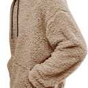 Runcati Mens Fuzzy Sherpa Pullover Hoodie Sweatshirts Long Sleeve Sport Front Pocket Military Fall Outwear Winter Hooded (Beige, L)