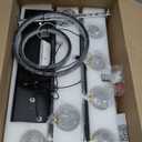 Modern Black Gold Chandeliers for Dining Room, 47in Dimmable LED Chandelier Linear Pendant Light for Kitchen Island, Upgraded 6 Globe Hanging Pendant Chandelier Lighting (2 Rings, 4200lm)