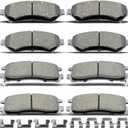 D699 D714 Front Rear Ceramic Brake Pads With Clips Fit For Buick Century/LeSabre/Regal/Riviera/Park Avenue,For Cadillac DeVille/Eldorado/Seville,For Chevrolet Impala/Venture/Monte Carlo (8 pcs)