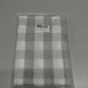 Amzdecor Grey White Buffalo Plaid Valance Linen Sheer Cafe Curtain Buffalo Check Plaid Rod Pocket Rustic Farmhouse Kitchen Window Treatment for Living Room Bedroom,1 Panel, 55''x15'',Silver Gray White