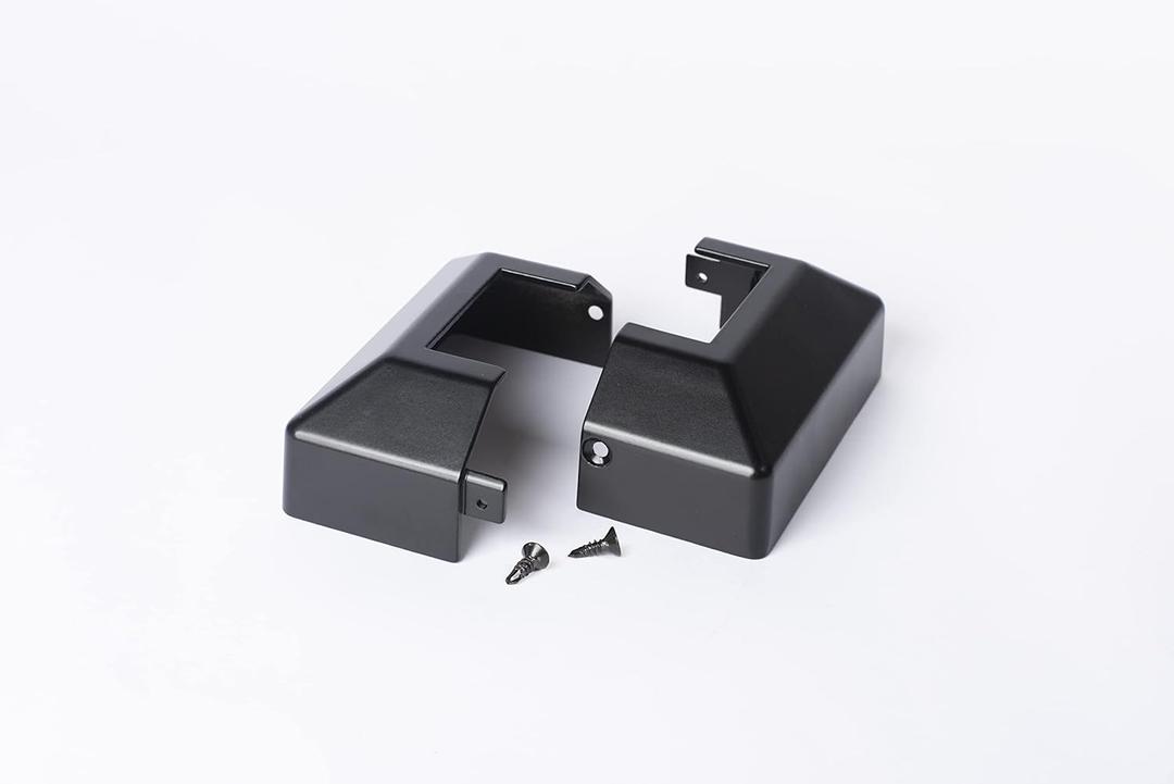 Post Cover Plate for 2" Floor Flange, 2-Piece, Flange Base Shoe for Railings, Post Skirt Cover, Black