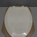 Bemis 1500EC Durable Wood Toilet Seat with Easy Clean Hinges, Made in USA, Elongated, Biscuit