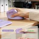 SABLUTE MAM3 Ergonomic Mouse, Rechargeable Wireless Vertical Mouse with 4 Adjustable DPI for Small/Medium Hands, Dual-Device Connectivity for Computer/Laptop,Bluetooth Mouse for Window,Mac OS,Purple