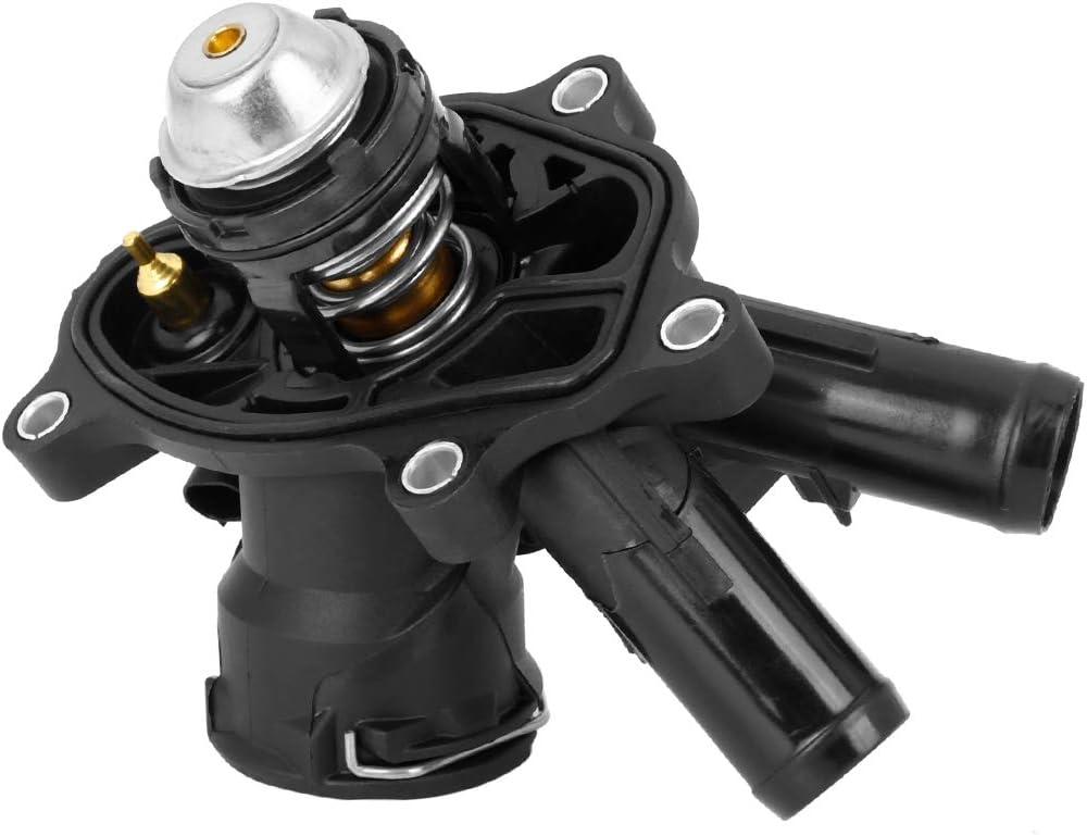 X AUTOHAUX 2712000315 Car Engine Coolant Thermostat Housing Assembly for Mercedes-Benz C250 SLK250 2012-2015