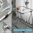 KAIHAOWIN Folding TV Tray Table Acrylic Foldable Table No Assembly Required Tiny Desk for Home Office Side Table Small Computer Desk for Small Spaces (Clear)