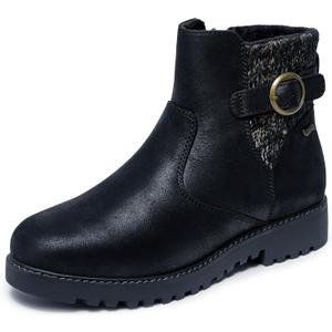 Skechers Women's Arch Fit Marlie-Weekend Chat Ankle Boot (9.5, Black/Black)
