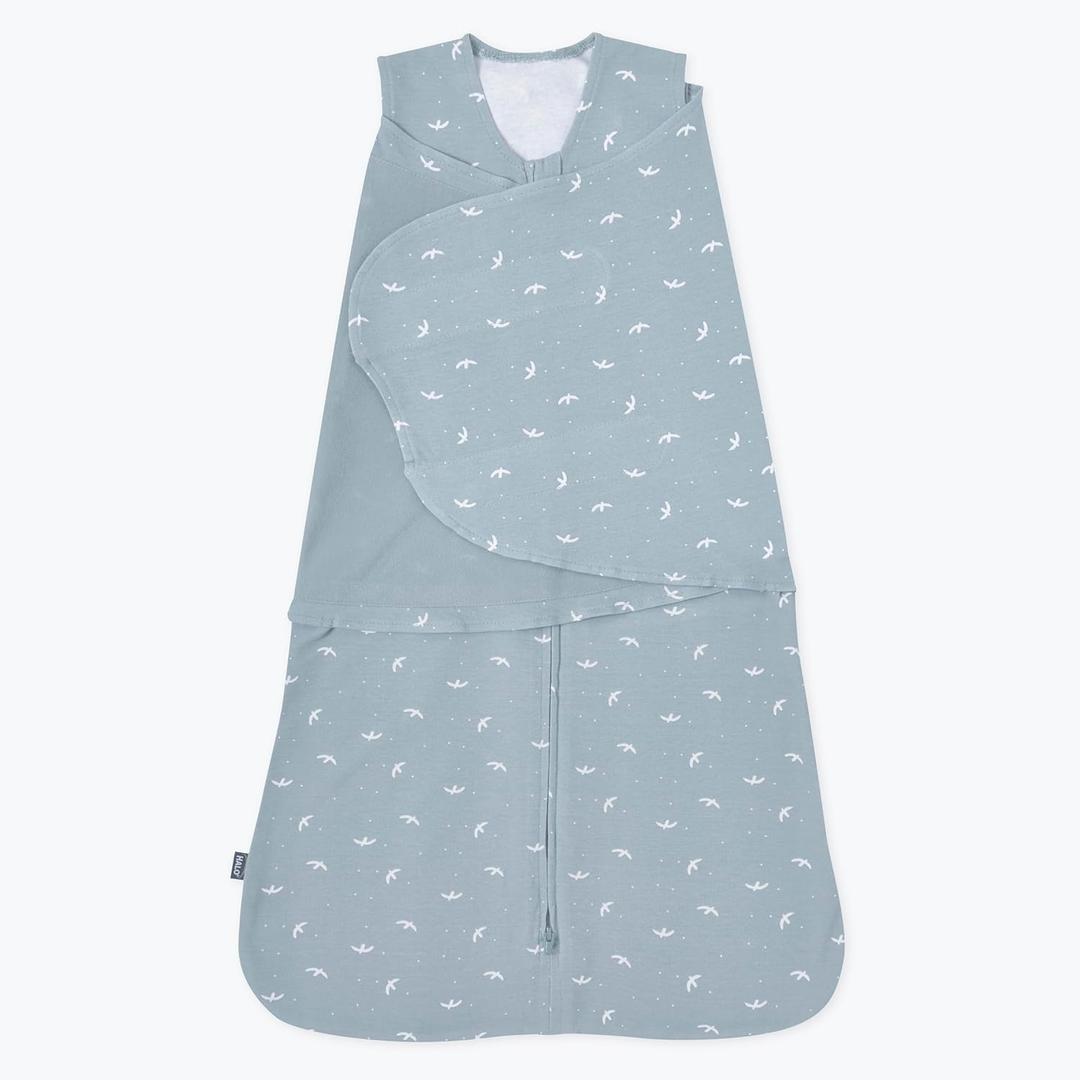 HALO 100% Cotton Sleepsack Swaddle, 3-Way Adjustable Wearable Blanket, TOG 1.5, Birds, Newborn, 0-3 Months