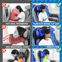 Travel Pillows for Airplanes, Airplane Pillow for Long Flight, Airplane Head Strap with Eye Mask for Sleep, Travel Neck Pillow for Car Road Trip, 360 Support Headrest, Stop Bobblehead, Black