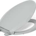 KOHLER 4636-RL-95 Cachet ReadyLatch Elongated Toilet Seat Slow Close, Soft Close Toilet Seat Quiet Lid, Contoured Grip-Tight Bumpers Installation Hardware, Apartment Essentials, Ice Grey