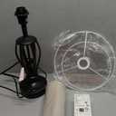 USB Bedside Lamp, 3-Way Dimmable Touch Table Lamp with USB C+A Charging Ports Industrial Table Lamp Black Metal Base Farmhouse Reading Lamp for Bedroom, Living Room, Office or Study, LED Bulb Included