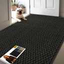 JSEI Door Mat for Entrance, TPR Non-Slip Backing, 36" x 60", Dark Grey | Low profile washable mat for wet shoes and daily dirt; absorbent dirt-trapping surface for front door and entry areas