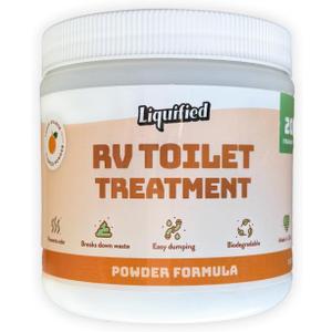 Liquified RV Toilet Treatment - Black Holding Tank Digester - Odor Eliminator - RV Black Tank Treatment - Orange Scent, Powder Formula - Made in The USA (20 Ounce (Pack of 1))
