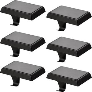 6 Pack Christmas Stocking Holders Ornament Hooks Mantel Weighted Stocking Hangers Metal Hanging Hooks Heavy Duty Stocking Holders Bases for Mantel Fireplace Party Decoration (Black, 6)