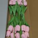 Pink Faux Tulips Real Touch (20 Pcs) - 13.5 Inch Premium PU Artificial Flowers for Valentine's Day, Spring & Easter Home Decor, Wedding Bouquet