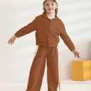 Mioglrie Girls Clothes 4T 5T Fall Winter Girl Outfit Toddler Girl Clothes Size 6 7 8 Sweatshirt Pant Clothing Sets (Autumn Brown)