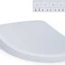 TOTO WASHLET+ S7 Electronic Bidet Toilet Seat with EWATER+ Bowl and Wand Cleaning and Contemporary Lid, Elongated, Cotton White - SW4726AT40#01