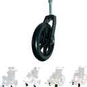 Wheelchair Accessories Caster Assembly with Aluminum Front Fork, Installing 6 Inch Solid Caster. Fit for Front Wheel Installation of Most Manual Wheelchairs and Children's Wheelchairs (Black 1 Ea)