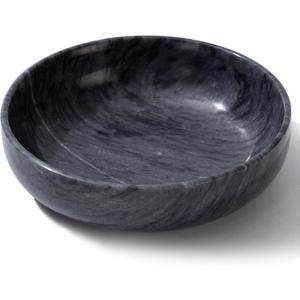 5.91'' Large Decorative Marble Bowl for Home Decor, Key, Incense Burner, Smudge, Coffee Tables Centerpiece, Soap Serving (Black)