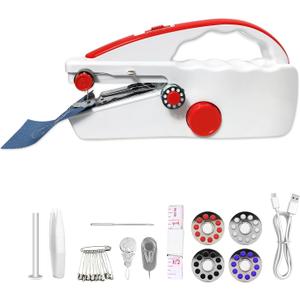Easy-to-Use Portable Mini Handheld Sewing Machine for Beginners, 2 Speeds, Equipped with LED Lights, Sewing Machine for Kids and Adults, Suitable for Sewing Clothes, Fabrics, Cutains, DIY