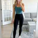 JOYSPELS Womens No Front Seam Workout Hidden Scrunch Legging 25"/ 28" High Waisted Booty Lifting Tummy Control Gym Yoga Pants (Black, L)