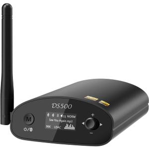 1Mii DS500 LDAC Bluetooth Hifi Receiver, Long Range Bluetooth 5.3 Audio Adapter w/Audiophile DAC, aptX HD & Low Latency, OLED Display & Optical Coaxial RCA Output for Home Stereo/AV Receiver/Amplifier