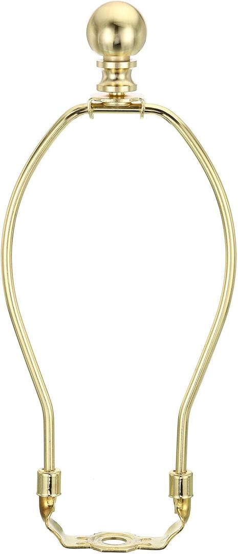 PATIKIL 7.5 Inch Lamp Harp Kit with Finial, 1 Set Detachable Shade Bracket Holder, DIY Lighting Accessories for Table Floor Lamps, Gold Tone